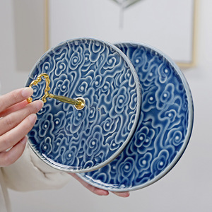 Plato de cerámica de doble capa para frutas, cuadrado, con soporte, estilo chino moderno, para servir en el hogar, bodas, té y bocadillos. - Product Image 4