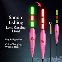 Flotteur de pêche lumineux à changement de couleur, électronique, jour/nuit, double usage, pour lancer longue distance, grande taille