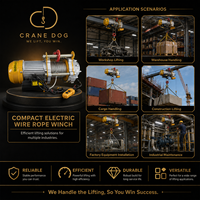 Nouvelle treuil électrique robuste avec chariot de levage et câble synthétique pour la construction et les bateaux, grue manuelle, capacité de levage 15m