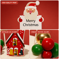 Kit de 14 décorations de gâteau de Noël Père Noël, boules rouges, vertes et dorées, maison de neige, rennes, clochettes, pour décorations de fête de fin d'année