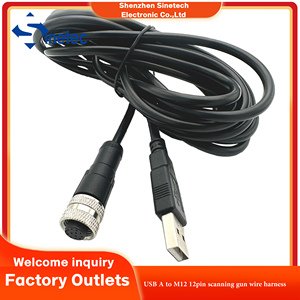 M12 kết nối không thấm nước loại một <span class=keywords><strong>12pin</strong></span> để <span class=keywords><strong>USB</strong></span> một cáp Máy quét - Product Image 2