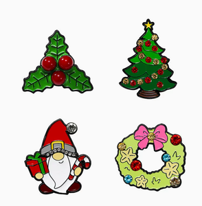 Pin de solapa esmaltado <span class=keywords><strong>personalizado</strong></span> de Navidad, broche de aleación chapado en oro con diseños de Papá Noel, árbol, copo de nieve, campana y calcetín, insignia festiva, regalo <span class=keywords><strong>para</strong></span> fiestas, venta al por mayor - Product Image 3
