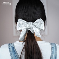 Nouveaux accessoires de cheveux pour femmes avec ruban de soie de mûrier imprimé 100% avec boîte