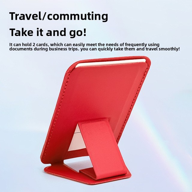 PU Leather Phone Case & Card Holder Stand Adhesive-type Image Stabilization Lazy-style Desk Stand Ready Stock Wholesale