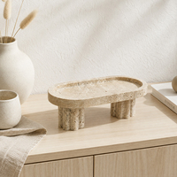 Jossin marmeren serveerschalen met rond en ovaal voetstukdesign voor dessert, fruit en decoratieve tafeldecoratie