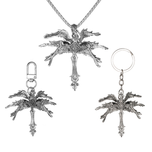 Collana da uomo con ciondolo a croce a sei ali, stile hip-hop, in lega, con catena a maglie, accessori per maglioni, all'ingrosso - Articolo caldo! - Product Image 1