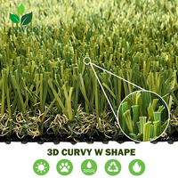 Harga Pabrik Rumput Sintetis Tebal Lembut Mudah Dipasang 35mm 40mm Rumput Buatan untuk Halaman Belakang Teras Lansekap