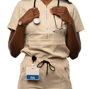New Style OEM Hospital Stylish Ladys Medical Scrubs China Zipper Scrubs Uniforms Men <strong>White</strong> <strong>Jogger</strong> Scrub Set Women - Product Image 2