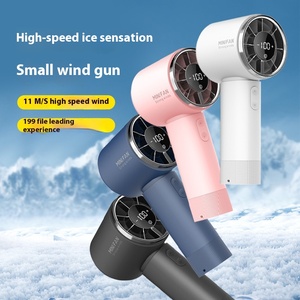 ポータブル5000mAh USB充電式ハンドヘルドファン大型高速風199ステップレス速度調整強力冷却バッテリー - Product Image 3