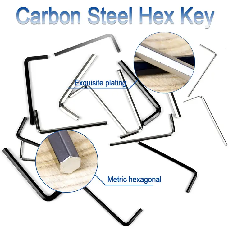 Chave allen hexagonal em aço carbono, chave allen, 0.9mm, 1.5mm, 2mm, 2.5mm, 3mm, 4mm, 5mm, 6mm, 8mm, formato de l