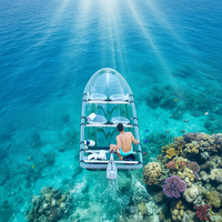 Kayak transparent Meierya durable pour 6 personnes, en matériau PC, fond transparent, anti-rayures, longueur de 3,1 à 4 m pour les lacs et les rivières, garantie 1 an