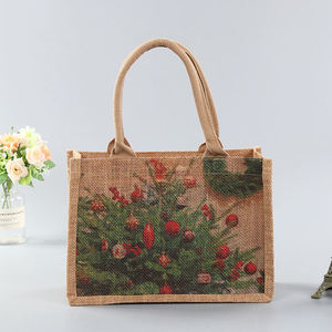 Sac de courses en jute de qualité supérieure avec intérieur laminé, poignées robustes et qualité durable, disponible à la vente - Product Image 4