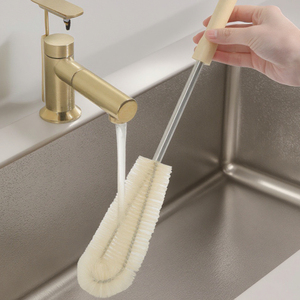 Brosse <span class=keywords><strong>de</strong></span> nettoyage <span class=keywords><strong>de</strong></span> petite tasse en bois à long manche conçue spéciale éponge élégante pour mélangeur et biberon - Product Image 6