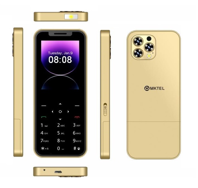 Factory Brand New Slim 4 SIM Bar Mobile Phone 2.4inch TFT Screen 2G GSM Qwerty Keyboard 1000mAh Battery MKTEL M14