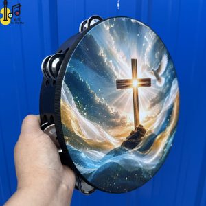 Tamborín de mano de doble fila negro para adultos, instrumento musical de percusión, ideal para iglesia, venta al por mayor, precio. - Product Image 3