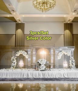 Nuevo Diseño de Arco de Boda en Acrílico y Plástico Color Oro Mate y Plata Pulida para Decoración de Escenarios de Boda - Product Image 2