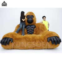 Canapé en cuir en forme de gorille de haute qualité King Kong inspiré grand jouet créatif pour salon Internet célébrité mascotte canapé
