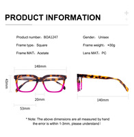 Lunettes rétro en acétate personnalisées Monture de lunettes unisexe à couleurs combinées Lunettes optiques