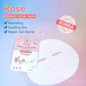 Maschera Viso Lenitiva alla Rosa con Acido Ialuronico, Idratante e Riparatrice, Maschera in Foglio per Schiarire le Macchie della Pelle - Product Image 3