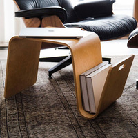 Table basse en bois courbé de grande taille, style minimaliste moderne, style nordique du milieu du siècle, solide, créative, fonctionnelle, meubles de maison