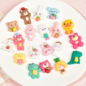 Dessin animé mignon Animal résine accessoires pour bricolage grande Collection avec crème colle pour coque de téléphone épingle à cheveux sac décor Art thème - Product Image 4