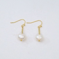 Ensemble de bijoux pour femmes en or 14 carats Offre Spéciale collier de perles d'eau douce blanches boucle d'oreille et bracelet