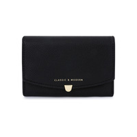 Tas Clutch Wanita PU Fashion Kelas Atas Desain Dompet Pendek Baru Tahan Air Penutup Kancing Lapisan Poliester Model Tas Wanita Merek Ternama