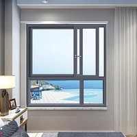 Fenêtre coulissante en aluminium VOBO moderne à double vitrage Low-E insonorisée avec moustiquaire pour chambre à coucher salon