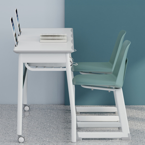 Hiện Đại Trắng chiều cao-có thể điều chỉnh bàn máy tính với điện thoại di động bánh xe trên bán đồ nội thất trường học cho sinh viên & máy tính xách tay đứng - Product Image 2