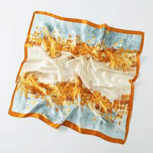 2025 nouveau printemps <span class=keywords><strong>vert</strong></span> Floral papillon en mousseline de soie écharpe 70x70cm aéré léger Style coréen accessoire de mode pour les femmes en gros - Product Image 5