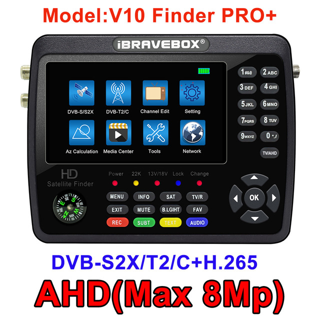 V10 Pro 2 RF Ports H.265 DVB-S/S2X DVB-TT2 DVB-C Satellite Finder