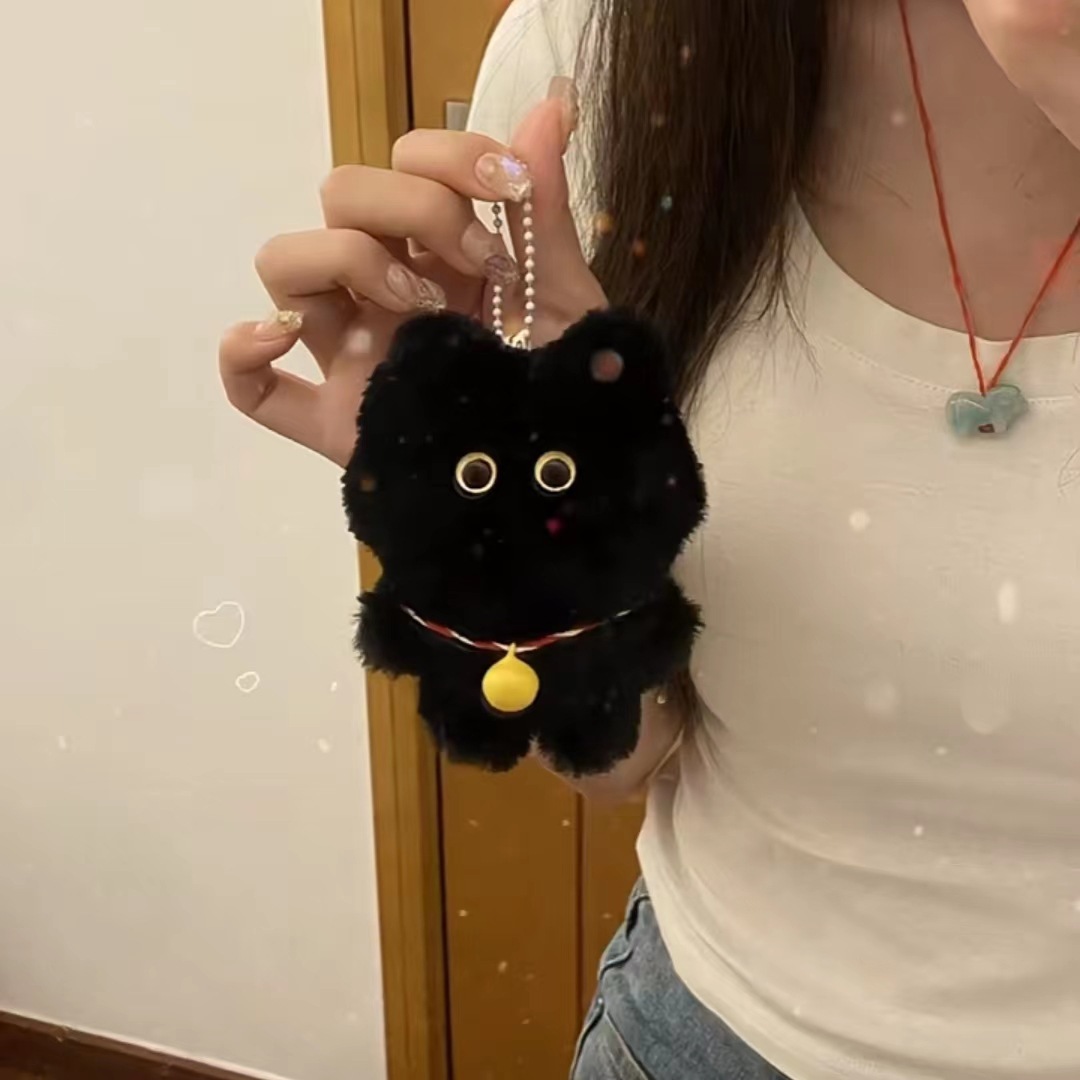リトルレッドブック新しい白黒猫人形手作り素材バッグペンダント