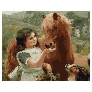 Venta caliente personalizada DIY Girlhood pintura por números Kits <span class=keywords><strong>memoria</strong></span> infantil pintura al óleo cálida decoración del hogar - Product Image 1