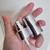 Tête de pompe pulvérisatrice argentée métallisée 24/410 - Buse de parfum en aluminium électroplaqué brillant pour flacon cosmétique