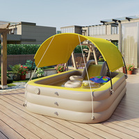 Piscine gonflable automatique pour enfants Addotron, avec pare-soleil épaissi, pliable, pour bébés, piscine à pagaies gonflable
