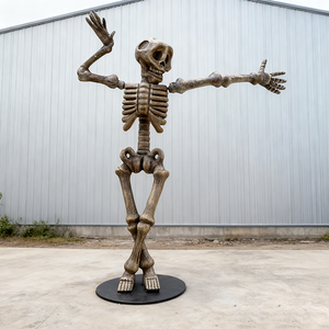 Décoration d'intérieur, sculptures d'art de têtes de <span class=keywords><strong>squelette</strong></span> faites à la main, décoration de fête d'<span class=keywords><strong>Halloween</strong></span>, statue géante de <span class=keywords><strong>squelette</strong></span> en résine et fibre de verre - Product Image 2