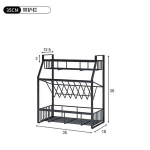 Multi Tier Spice <b>Rack</b> 3 Tier Wrought Iron <b>Kitchen</b> Storage For Bottles And Spices Countertop Organizer With Slanted Shelf - Product Image 5