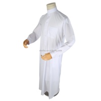 Premier Blanc Alaseel Manchette Robe Musulmane Djellaba Kaftan Jubah Abaya Jalabya Ethnique Arabe Jalaba Maxi Qamis Thobe Vêtements Islamiques
