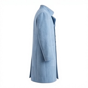Manteau d'hiver long et épais pour homme, bleu clair, à double boutonnage, coupe-vent et imperméable - Product Image 3