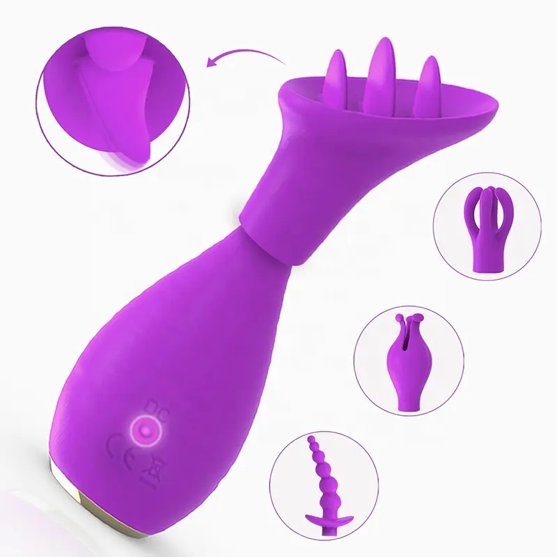 Vibrador intercalável 5 em 1, ponto g clitóris brinquedo sexual grampos de mamilos plugue anal para mulheres sucção e língua vibrador