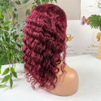 Perruque mi-tête de qualité supérieure, 16 pouces, ondulations profondes, densité 200%, 100% cheveux humains, aspect naturel, qualité salon