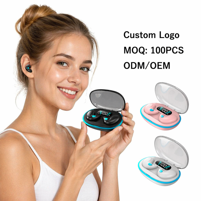X55 Sports Wireless Earbuds Low Latency Active Noise Cancelling In-Ear Sleep Headphones Mini Invisible Digital Display for