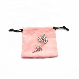 Personnalisé rose petit <span class=keywords><strong>velours</strong></span> daim satin sac pochette pour bijoux - Product Image 5