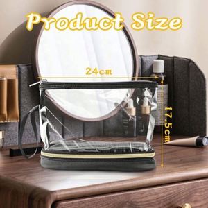 <span class=keywords><strong>Tsa</strong></span> được phê duyệt dây kéo đóng cửa rõ ràng PVC Túi mỹ phẩm biểu tượng tùy chỉnh tổ chức khả năng chịu nước di động tính năng thời trang phong cách - Product Image 3