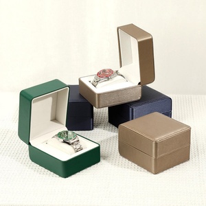 Luxury Custom logo PU Leather Watch Box Wholesale Personalized Velvet Lining Watch Packaging with <b>Pillow</b> for Watch Display - Product Image 6