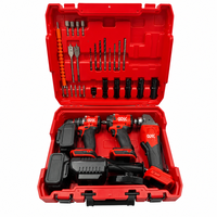 Jeu d'outils de réparation automobile OEM de qualité industrielle, clés mixtes en acier inoxydable alimentées par batterie, 32 pièces, avec mallette rigide incluse