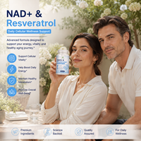 Capsules OEM NAD+ Resvératrol 120mg 300mg pour le Métabolisme Énergétique Cellulaire, Antioxydant, Soutien au Bien-être, 60 Capsules