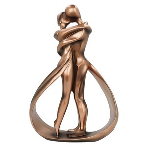 Décoration romantique passionnée embrassant homme et femme Statue Couple Sculpture - Product Image 1