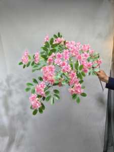 Y1013 Flores Artificiales para Eventos Civiles, Flores Decorativas de Tela de Seda en Blanco y Rosa, Accesorios y Plantas para Bodas - Product Image 4