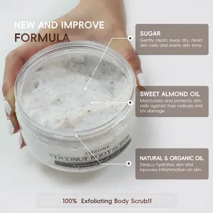 100% Organic Avocado Sugar Whitening Body Scrub Wholesale Private Label Exfoliating Body Scrub For Face And Body